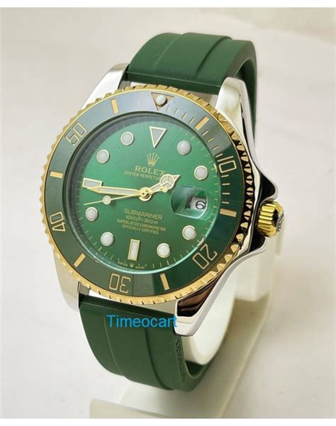 green rolex submariner rubber strap|original rolex rubber strap.